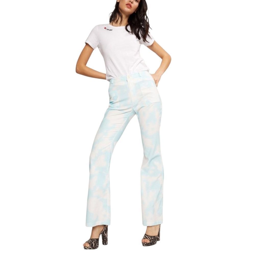 Cynthia Rowley James Tie-Dye Flare Pants In Sky, 0